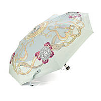 Зонт женский автоматический, D-108см, защита от солнца, UV (99%), защита от дождя, каркас - Al+Fe, White-gold