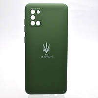 Чохол з патріотичним принтом Silicone Case Print Тризуб для Samsung A31 Galaxy A315 Dark Green