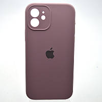 Силиконовый чехол накладка Silicon Case Full Camera для iPhone 12 Black Currant