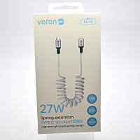 Кабель Veron CL13 Spring Cable Type-c to Lighting 27W 1,8 Silver