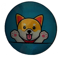 Универсальный держатель для телефона PopSocket (попсокет) Glass 3D Puppy Gorgi №10