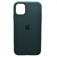 Чехол накладка Silicon Case Full Cover для iPhone 11 Dark Green