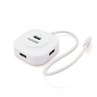 Хаб VEGGIEG V-C242 Type-C, 4 порта USB 2.0, 20 см, White, Box