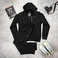Спортивный костюм Nike зимний на флисе батал кофта штаны большого размера с начесом черный
