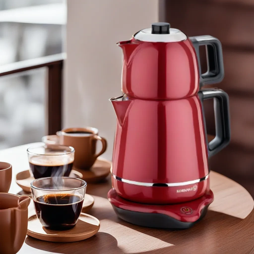 Электрический двойной чайник турецкий чайданлык Korkmaz A332 Demix 1,7 ...