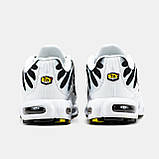 Чоловічі кросівки Nike Air Max TN Plus White Black, чорно-білі шкіряні кросівки найк аір макс тн плюс аїр, фото 6