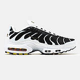 Чоловічі кросівки Nike Air Max TN Plus White Black, чорно-білі шкіряні кросівки найк аір макс тн плюс аїр, фото 3