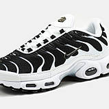 Чоловічі кросівки Nike Air Max TN Plus White Black, чорно-білі шкіряні кросівки найк аір макс тн плюс аїр, фото 9