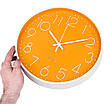 Настінний годинник кварцовий безшумний круглий інтер'єрний красивий Losso Premium CW-30 - Помаранчевий, фото 7