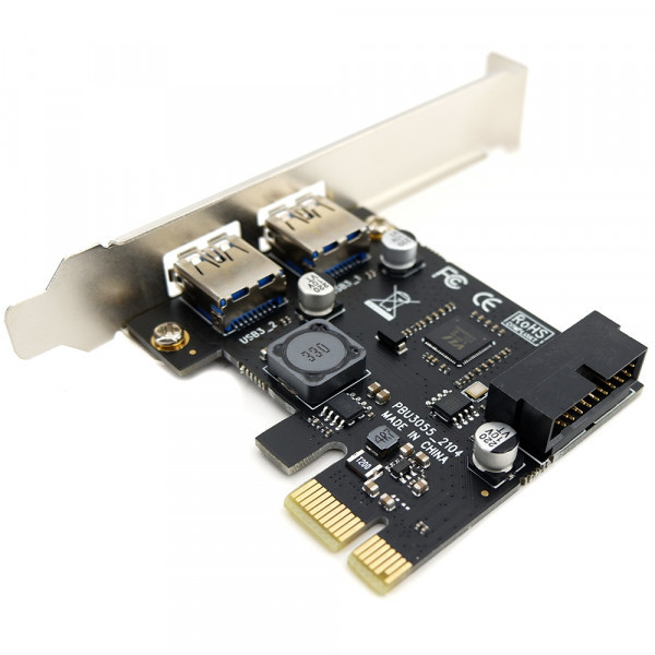 PCI-E Контролер B00156 USB3.0 2ext 19pin USB header Low Profile Bracket NEC