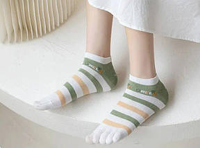 Набір коротких жіночих шкарпеток з пальцями (36-39) комплект 3 пари, фото 2