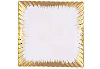 Тарелка квадратная с золотым ободком "Волна" 20 см