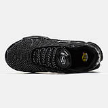 Чоловічі кросівки Nike Air Max Plus TN Black White, чорно-білі кросівки найк аір макс тн плюс аїр чорні, фото 8