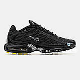 Чоловічі кросівки Nike Air Max Plus TN Black White, чорно-білі кросівки найк аір макс тн плюс аїр чорні, фото 3