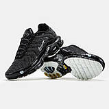 Чоловічі кросівки Nike Air Max Plus TN Black White, чорно-білі кросівки найк аір макс тн плюс аїр чорні, фото 5