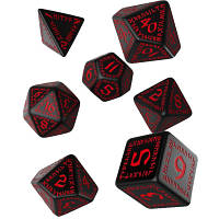 Набор кубиков для настольных игр Q-Workshop Runic Black red Dice Set (7 шт) (SRUN06) a