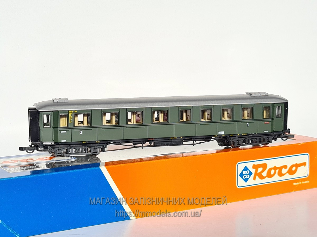 Модель 4х осного вагона (тип C4üe) III класу, приладдя DB, масштабу 1:87, H0, фото 1