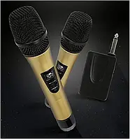 2 беспроводных микрофона 1 приемник микрофон микрофон КТВ караоке-плеер эхо-система