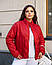 Жіноча демісезонна куртка великого розміру коротка легка стьобана, зелена, червона, чорна, синя, сіра, фото 6