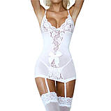 Жіночий мереживний пеньюар з підв'язками – сексуальний пеньюар, подарунок для жінки, фото 4