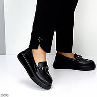 Базовые кожаные женские черные лоферы на весну, черные женские туфли лоферы из натуральной кожи