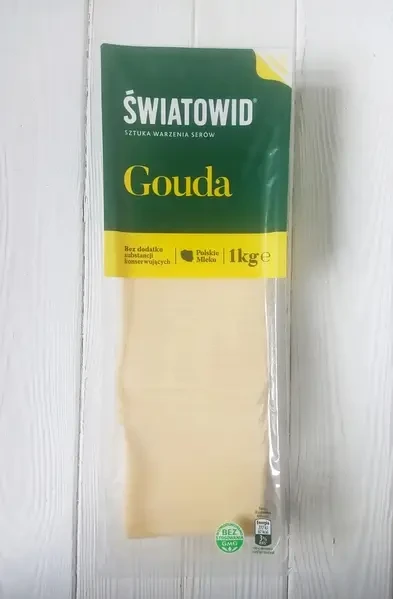 Сир твердий нарізка слайсами Gouda Swiatowid, 1000 г, Польща