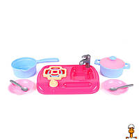 Набір ігровий "кухня з набором посуду", 11 предметів, дитяча, віком від 3 років, Технок 5989TXK