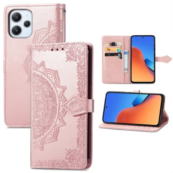 Чохол Vintage для Xiaomi Redmi 12 книжка з візитницею Рожевий