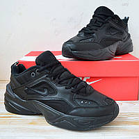Nike мужские весенние/осенние черные кроссовки на шнурках.Демисезонные мужские кожаные кроссы