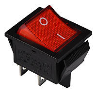 Клавишный переключатель с подсветкой (красный) KCD2-201N R/B АСКО-УКРЕМ [A0140040101]
