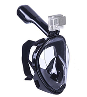Маска SHOOT для підводного плавання (сноркелінгу) з кріпленням для екшн камер чорна (L-XL) код No XTGP280 - Boom