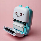 Міні термопринтер Bluetooth з 1 рулоном паперу Бірюзовий з миттєвим друком для смартфона, фото 2