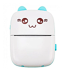 Міні термопринтер Bluetooth з 1 рулоном паперу Бірюзовий з миттєвим друком для смартфона, фото 3