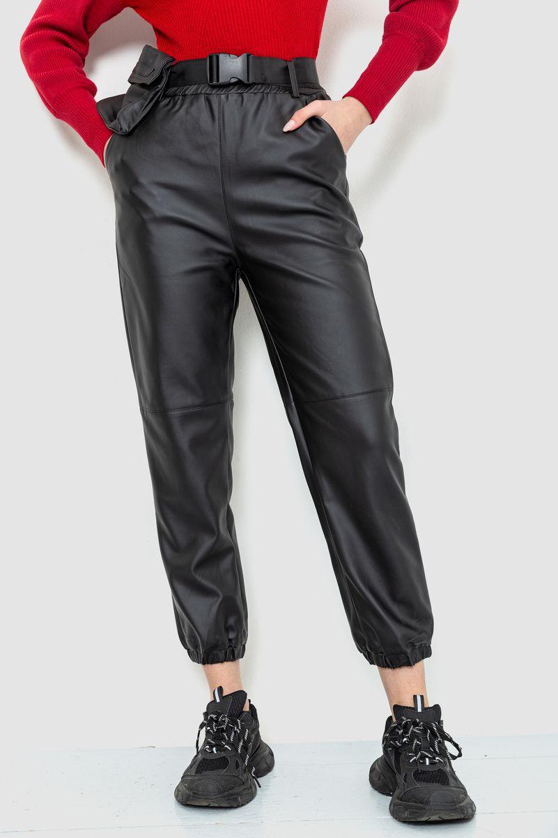 Штаны женские из экокожи, цвет черный, размер M, 186R5205 - фото 1 - id-p2084708406