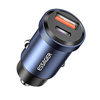 Автомобильное зарядное устройство Essager Gyroscope Mini 45W Car Charger USB-A + Type-C blue (ECCAC45-TL03-Z)