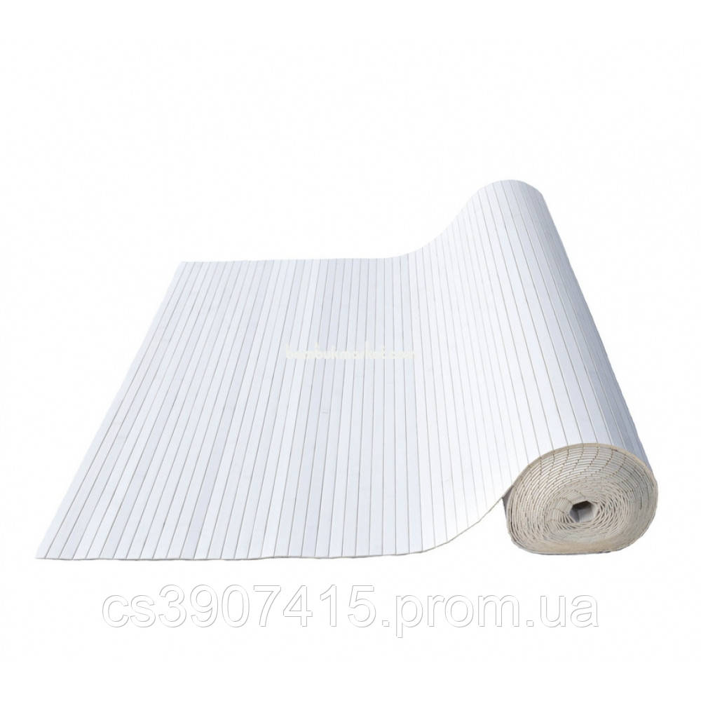 Шпалери бамбукові білі 17 мм, ширина 2.5 м, фото 1