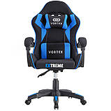 Комп'ютерне крісло із тканини Extreme VORTEX чорно-синій, фото 3
