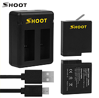 Комплект від SHOOT 2 шт акумулятора AABAT-001 (AHDBT-501) + зарядне GoPro Hero 5, 6, 7 (код XTGP374) - Boom