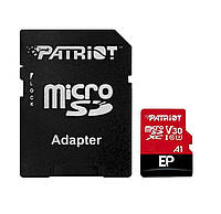 Карта памяти MicroSDXC (UHS-1 U3) Patriot EP Series 1Тb class 10 V30 (R-100MB/s, W-80MB/s) (adapter SD)