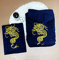 Банный махровый набор с вышивкой "Золотой дракон"