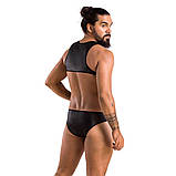 Чоловіче шкіряне боді Passion 056 ADAM S/M Black, заклепки - SO7631, фото 4