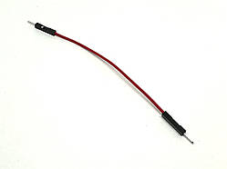 Роз'єм Dupont джампер червоний штекер-штекер на 1 контакт з дротом 10 см