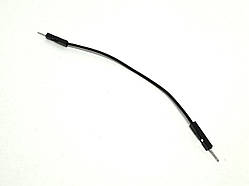 Роз'єм Dupont джампер чорний штекер-штекер на 1 контакт з дротом 10 см