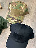 Кепка бейсболка тактична з кріпленням для ID-патчів і шевронів, Хакі, фото 5