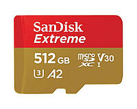 Карта памяти MicroSDXC (UHS-1 U3) SanDisk Extreme A2 512Gb class 10 V30 (R190MB/s,W130MB/s) (adapter SD)