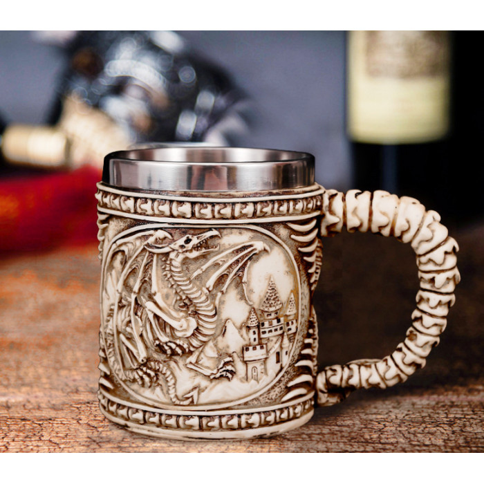 Незвичайна Кухоль чашка Античний дракон (400 мл). Чашка подарок парню
