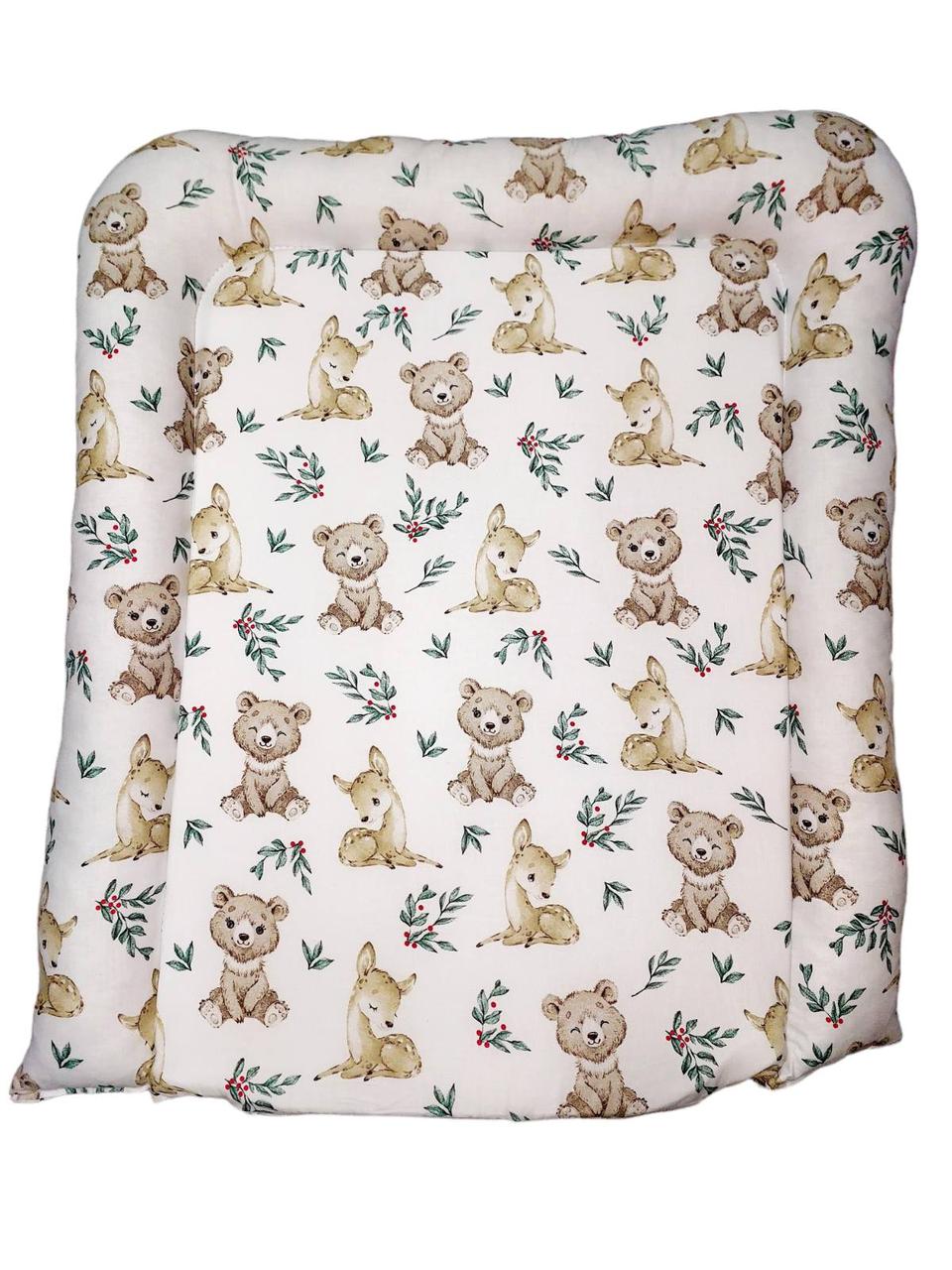 Матрацик на пеленальний стіл комод для новонародженого зі знімним поролоном 70*60 см