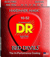 Струни для електрогітари DR RDE-10 52 Red Devils Medium-Heavy Coated Electric Guitar 10 52 SC, код: 6556231