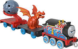 Паровозик Томас і друзі Металевий поїзд Томас із драконом і катапультою Оригінал Fisher-Price Thomas & Friends