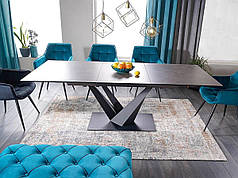 Стіл SORENTO CERAMIC чорний ефект мармуру/чорний мат 160(220)X90